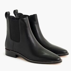 J. Crew Chelsea boots size 7 Black Leather Pointed Heel Chelsea Tall Ankle AB131